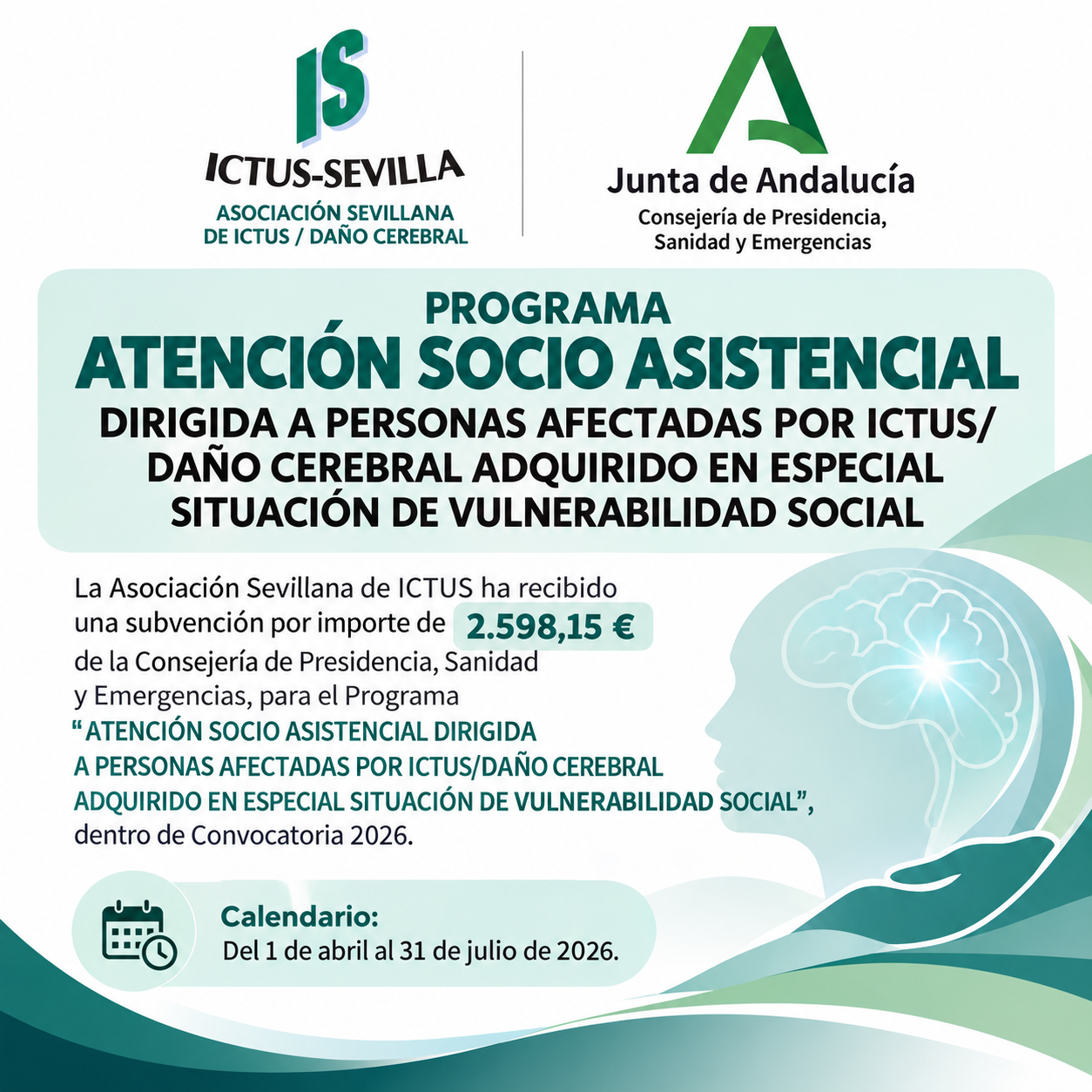 Ictus Sevilla recibe ayuda para el Programa de Atención socioasistencial