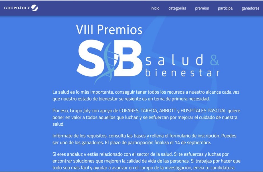 VIII Premios Salud y Bienestar 2026 - Grupo Joly